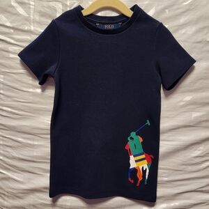 NWOT Polo Ralph Lauren Big Pony Double-Knit midnight blue  Tee Dress sz 2T